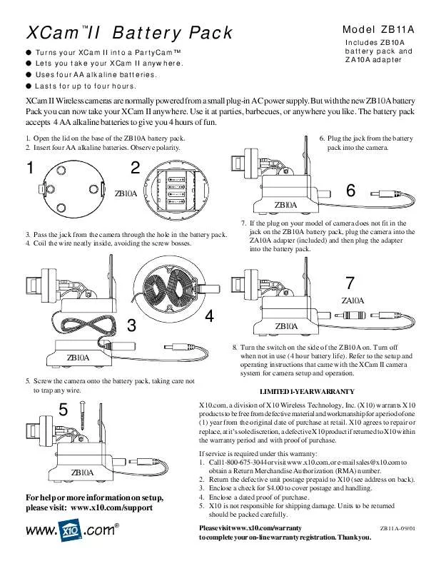 Mode d'emploi X10 ZB11A