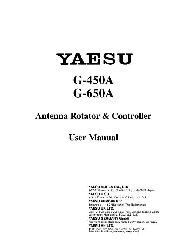 Mode d'emploi YAESU G-450A