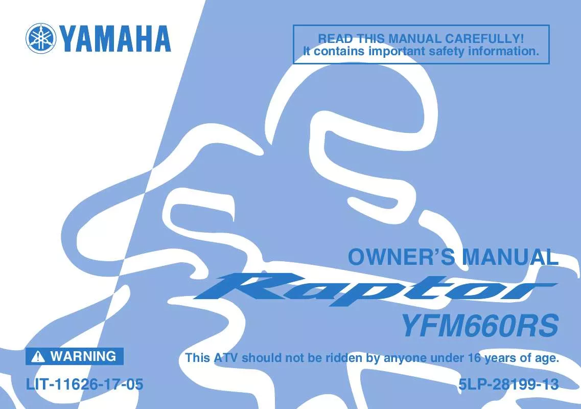 Mode d'emploi YAMAHA 660R RAPTOR-2004