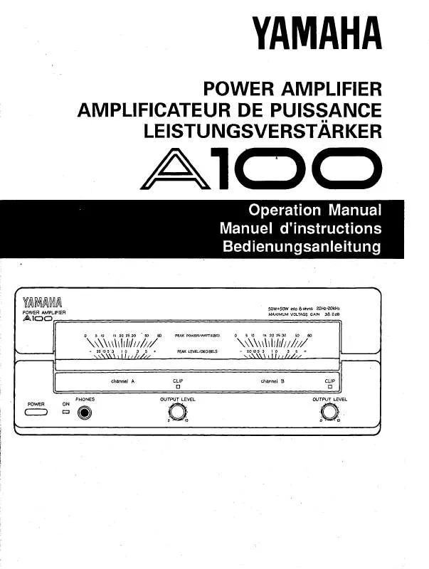 Mode d'emploi YAMAHA A100