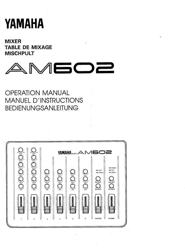 Mode d'emploi YAMAHA AM602