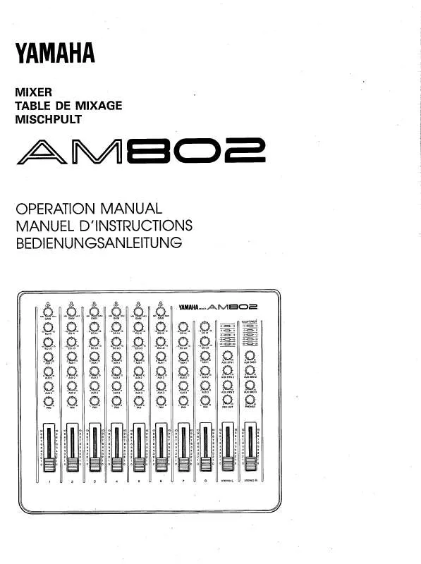 Mode d'emploi YAMAHA AM802