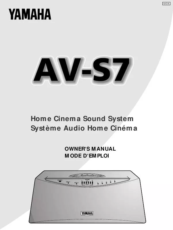 Mode d'emploi YAMAHA AV-S7