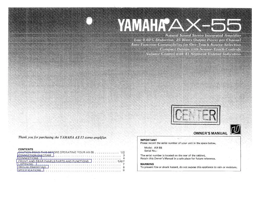 Mode d'emploi YAMAHA AX-55