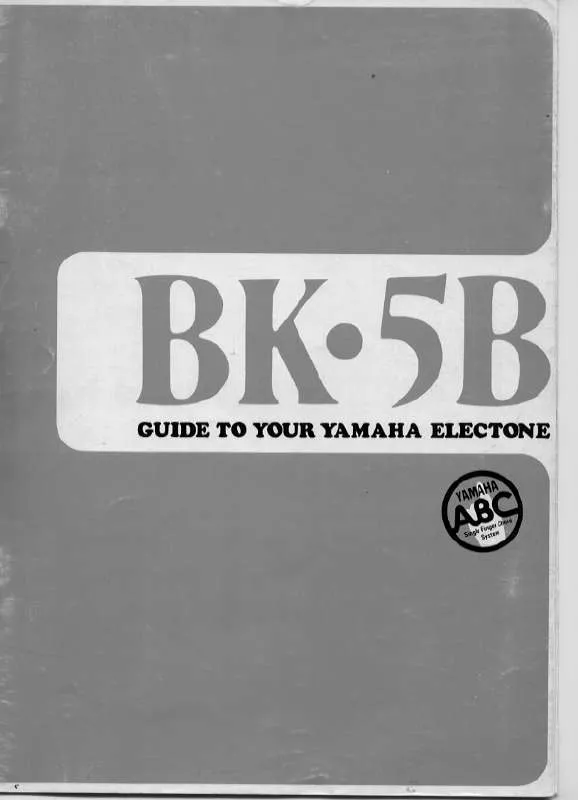 Mode d'emploi YAMAHA BK5BE