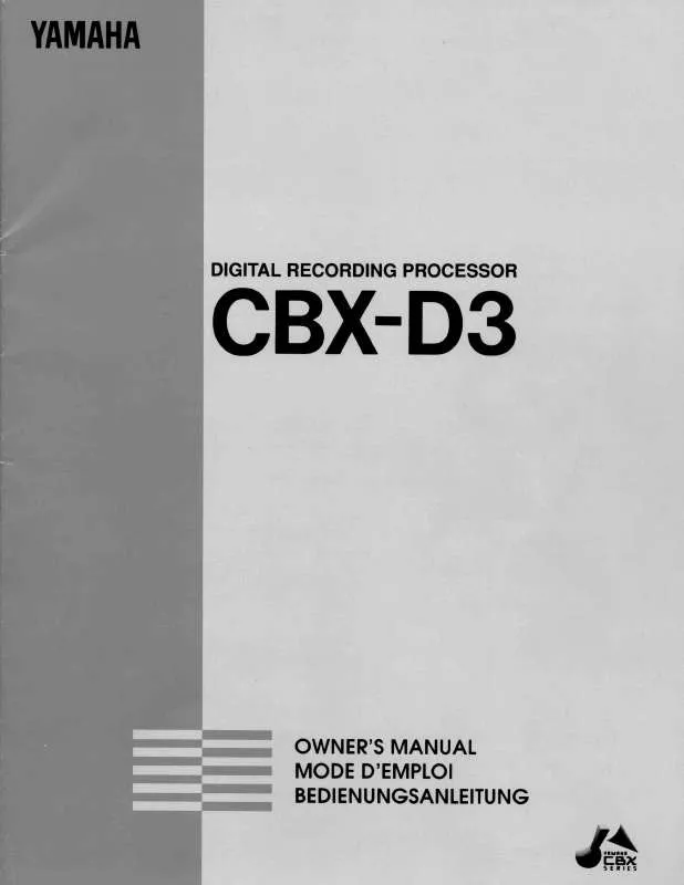 Mode d'emploi YAMAHA CBX-D3