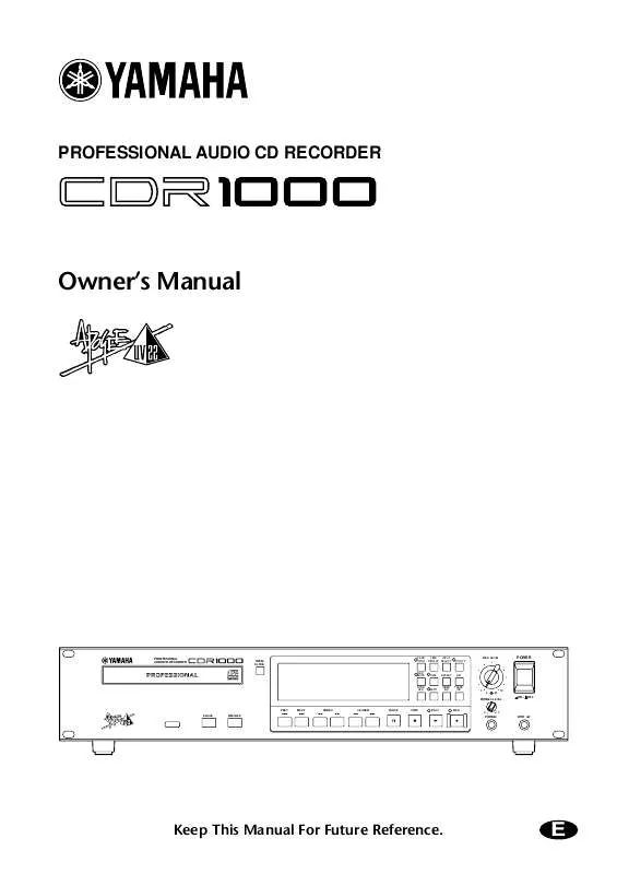 Mode d'emploi YAMAHA CD-R1000