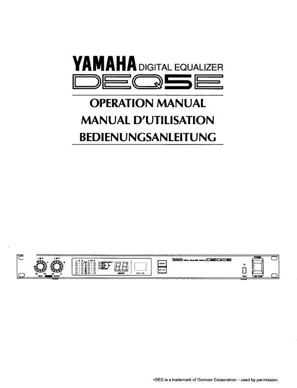 Mode d'emploi YAMAHA DEQ5E