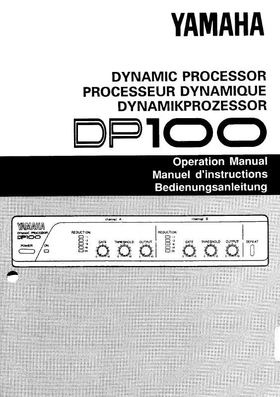 Mode d'emploi YAMAHA DP100