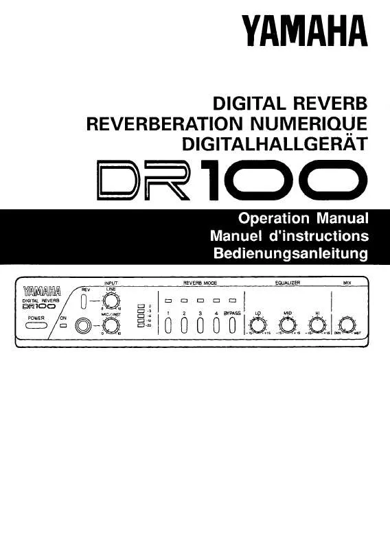 Mode d'emploi YAMAHA DR100