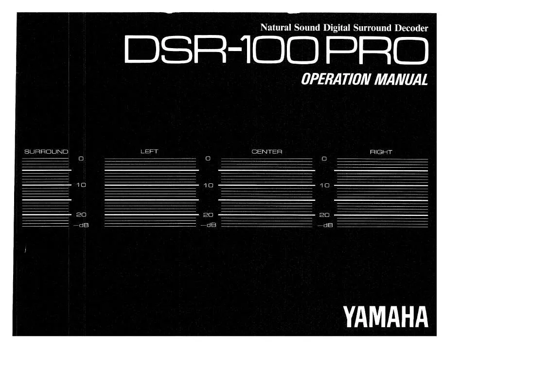 Mode d'emploi YAMAHA DSR100PRO