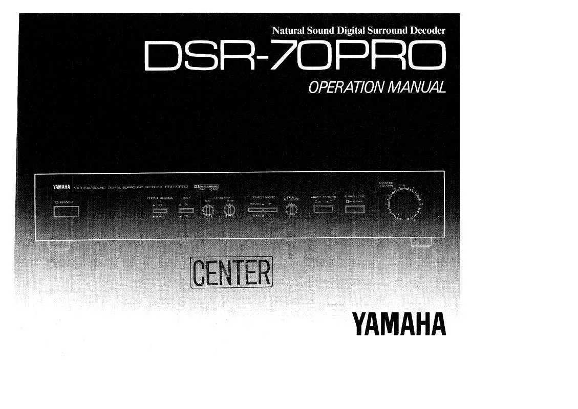 Mode d'emploi YAMAHA DSR70PRO