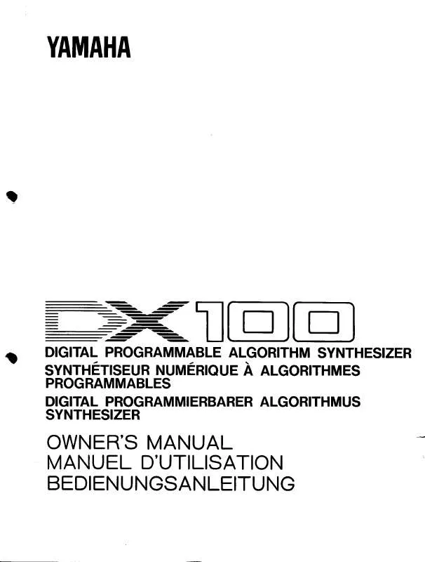 Mode d'emploi YAMAHA DX100E