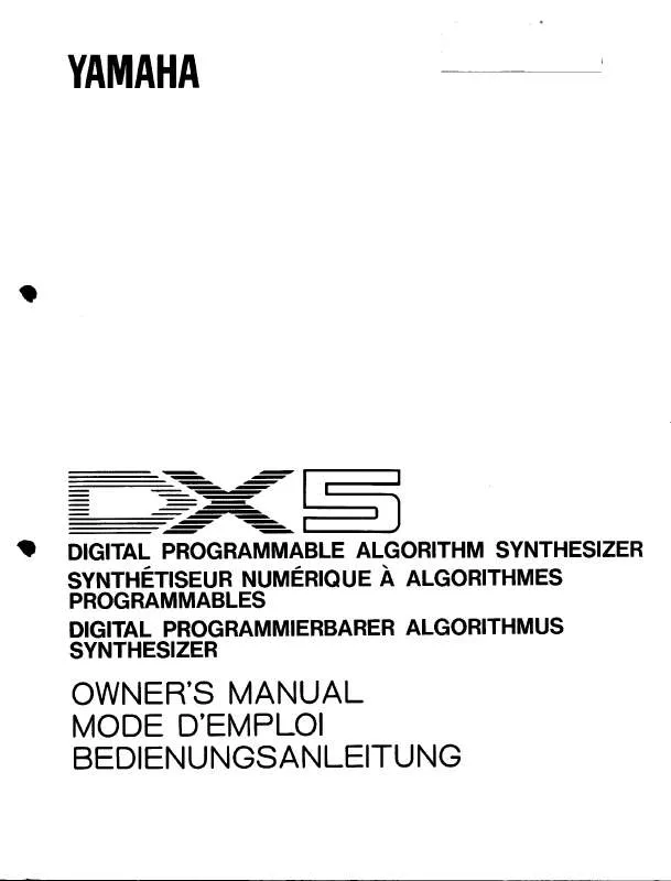 Mode d'emploi YAMAHA DX5E1