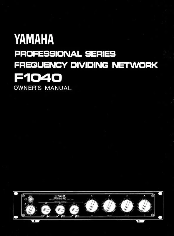 Mode d'emploi YAMAHA F1040