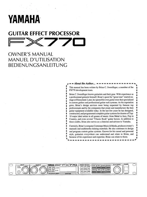 Mode d'emploi YAMAHA FX770