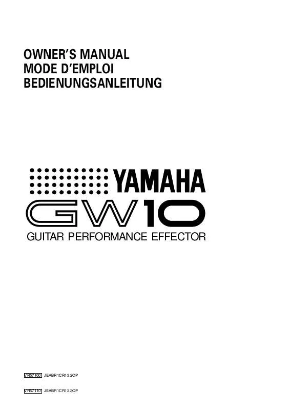 Mode d'emploi YAMAHA GW10