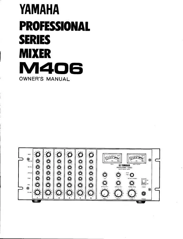 Mode d'emploi YAMAHA M406