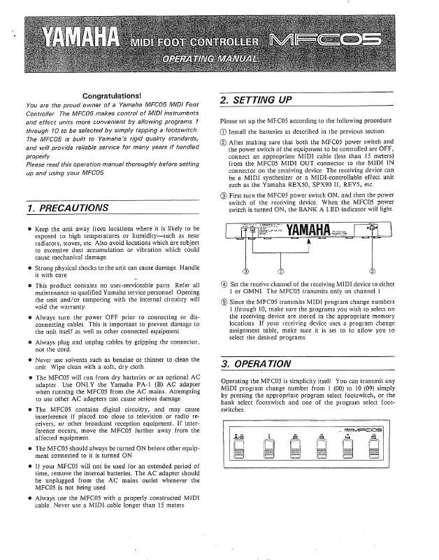 Mode d'emploi YAMAHA MFC05