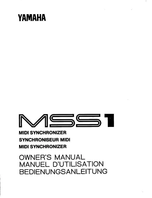 Mode d'emploi YAMAHA MSS1