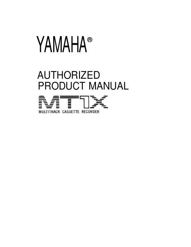 Mode d'emploi YAMAHA MT-1X