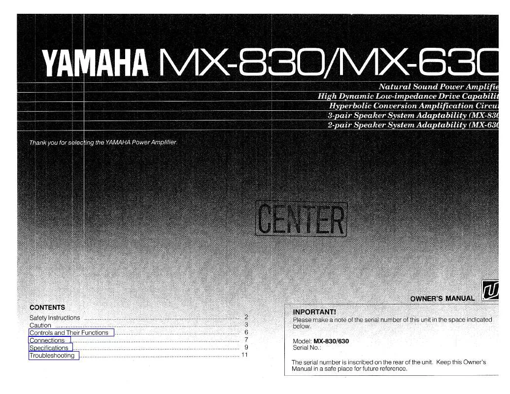 Mode d'emploi YAMAHA MX-630