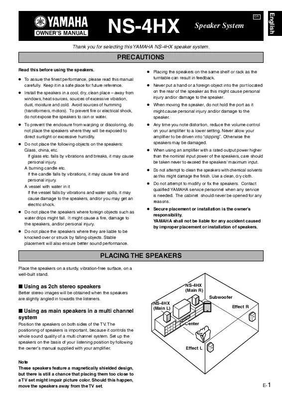 Mode d'emploi YAMAHA NS-4HX