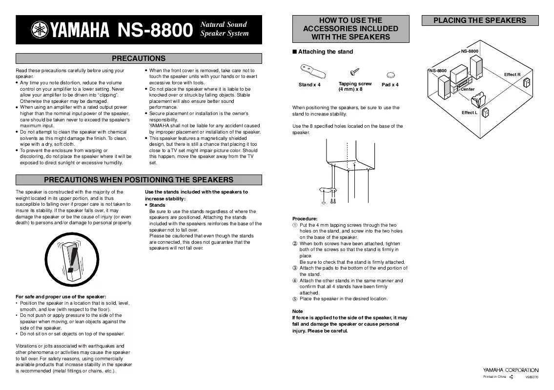 Mode d'emploi YAMAHA NS-8800