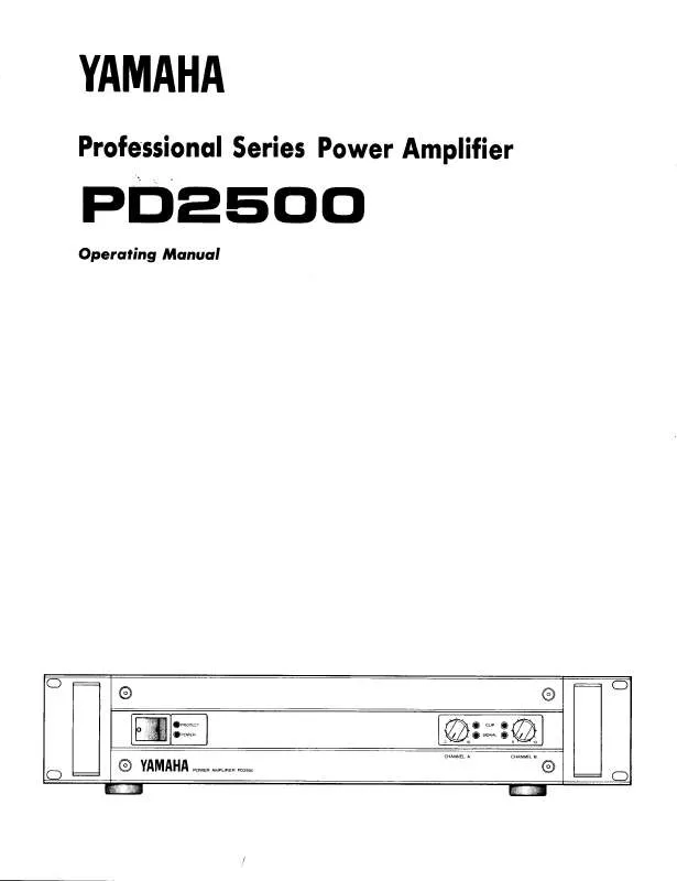 Mode d'emploi YAMAHA PD2500