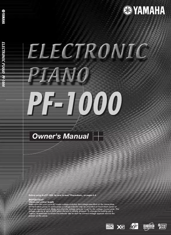 Mode d'emploi YAMAHA PF1000E1