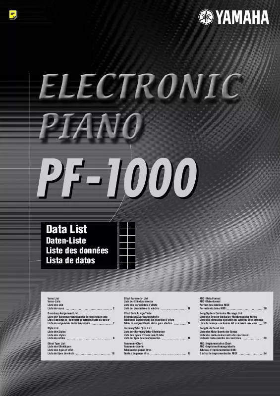 Mode d'emploi YAMAHA PF1000EFGS2