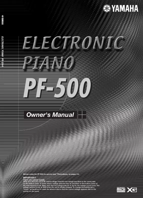 Mode d'emploi YAMAHA PF500E1