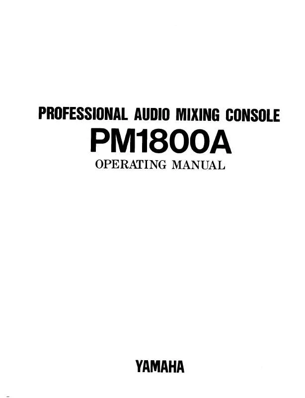 Mode d'emploi YAMAHA PM1800AE