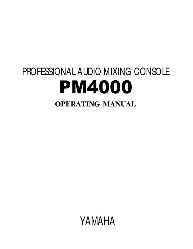 Mode d'emploi YAMAHA PM4000