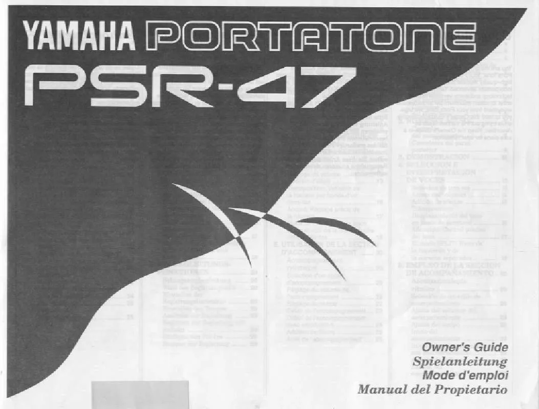 Mode d'emploi YAMAHA PSR-47E