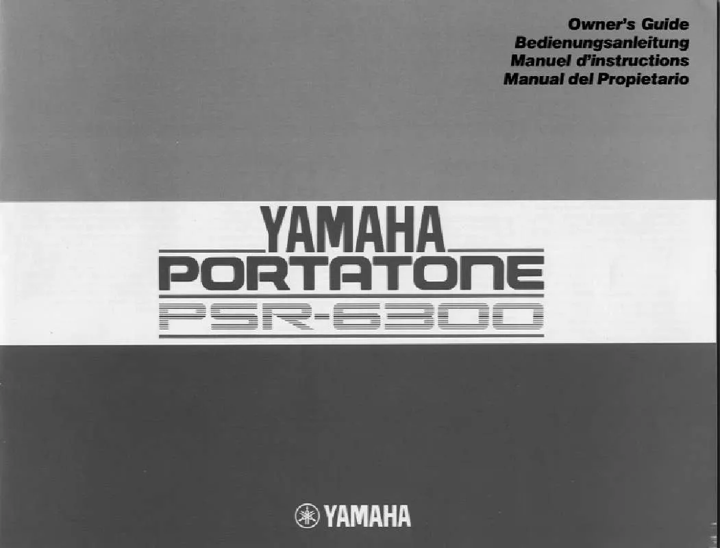 Mode d'emploi YAMAHA PSR-6300E1