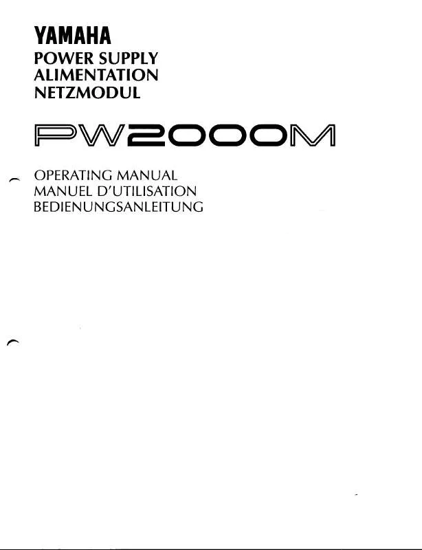 Mode d'emploi YAMAHA PW2000M