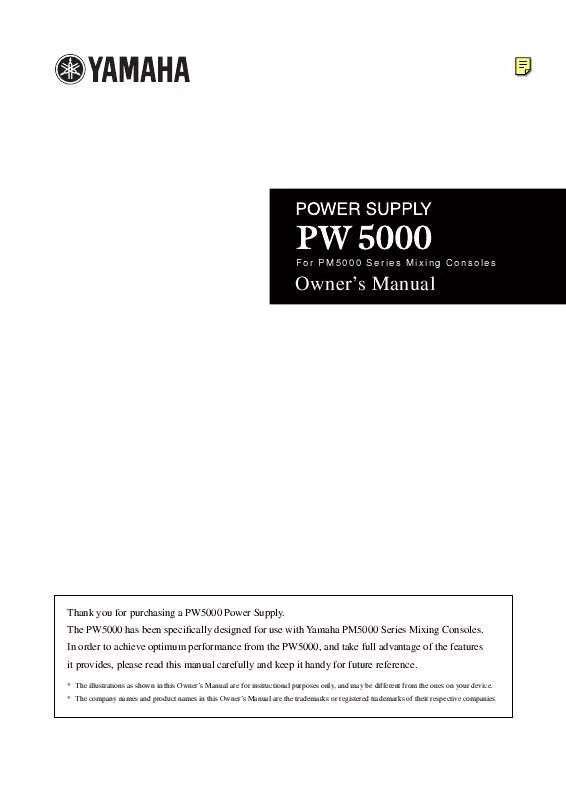 Mode d'emploi YAMAHA PW5000