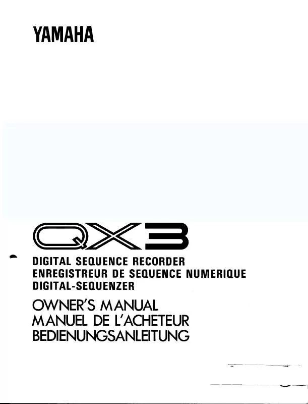 Mode d'emploi YAMAHA QX3