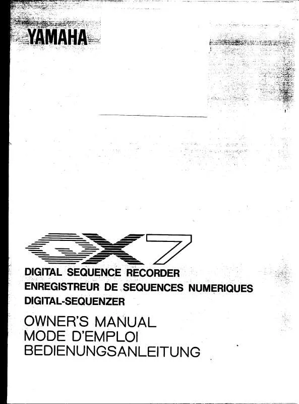 Mode d'emploi YAMAHA QX7