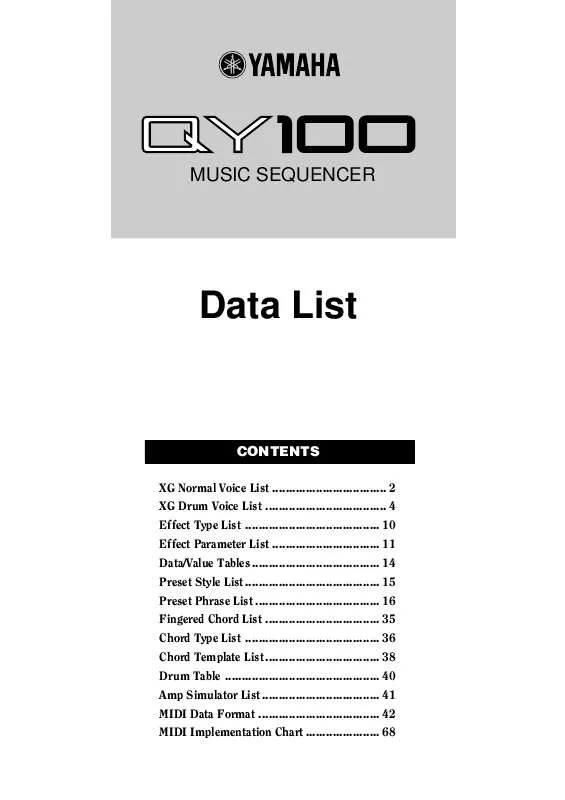 Mode d'emploi YAMAHA QY100E2