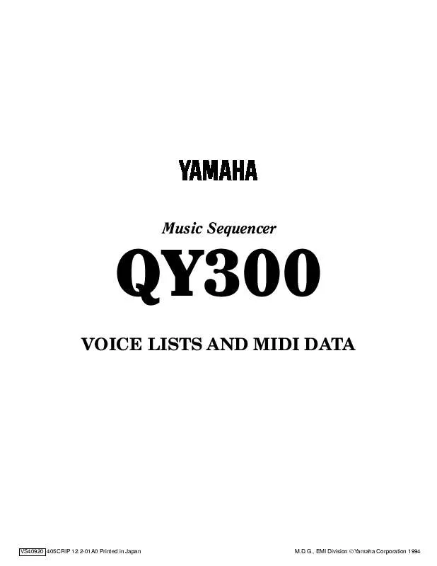 Mode d'emploi YAMAHA QY300E2