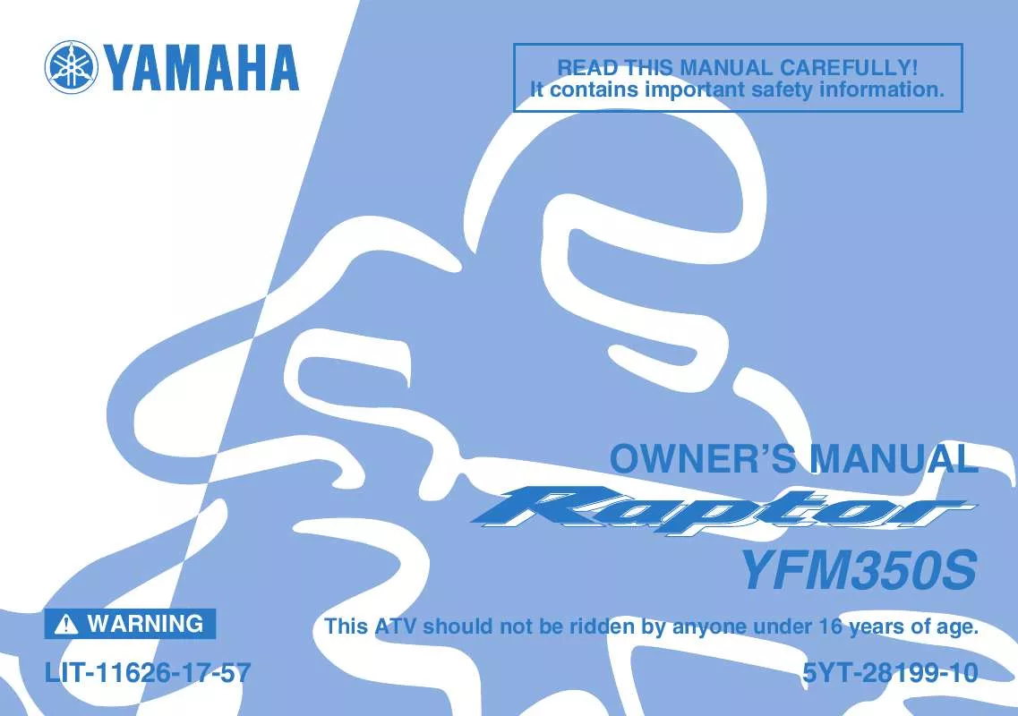 Mode d'emploi YAMAHA RAPTOR 350-2004