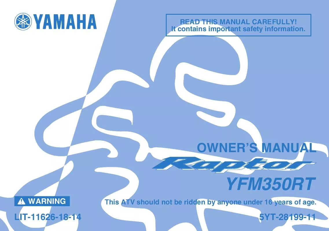 Mode d'emploi YAMAHA RAPTOR 350-2005