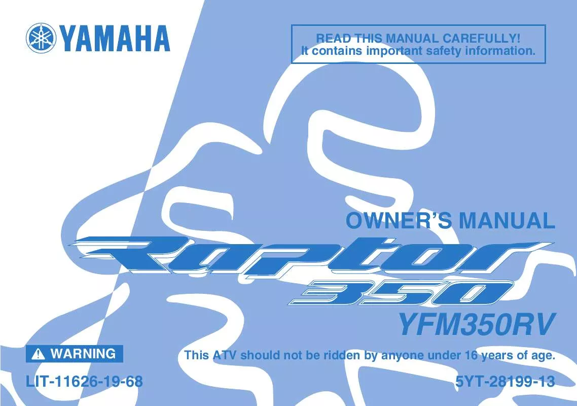 Mode d'emploi YAMAHA RAPTOR 350-2006