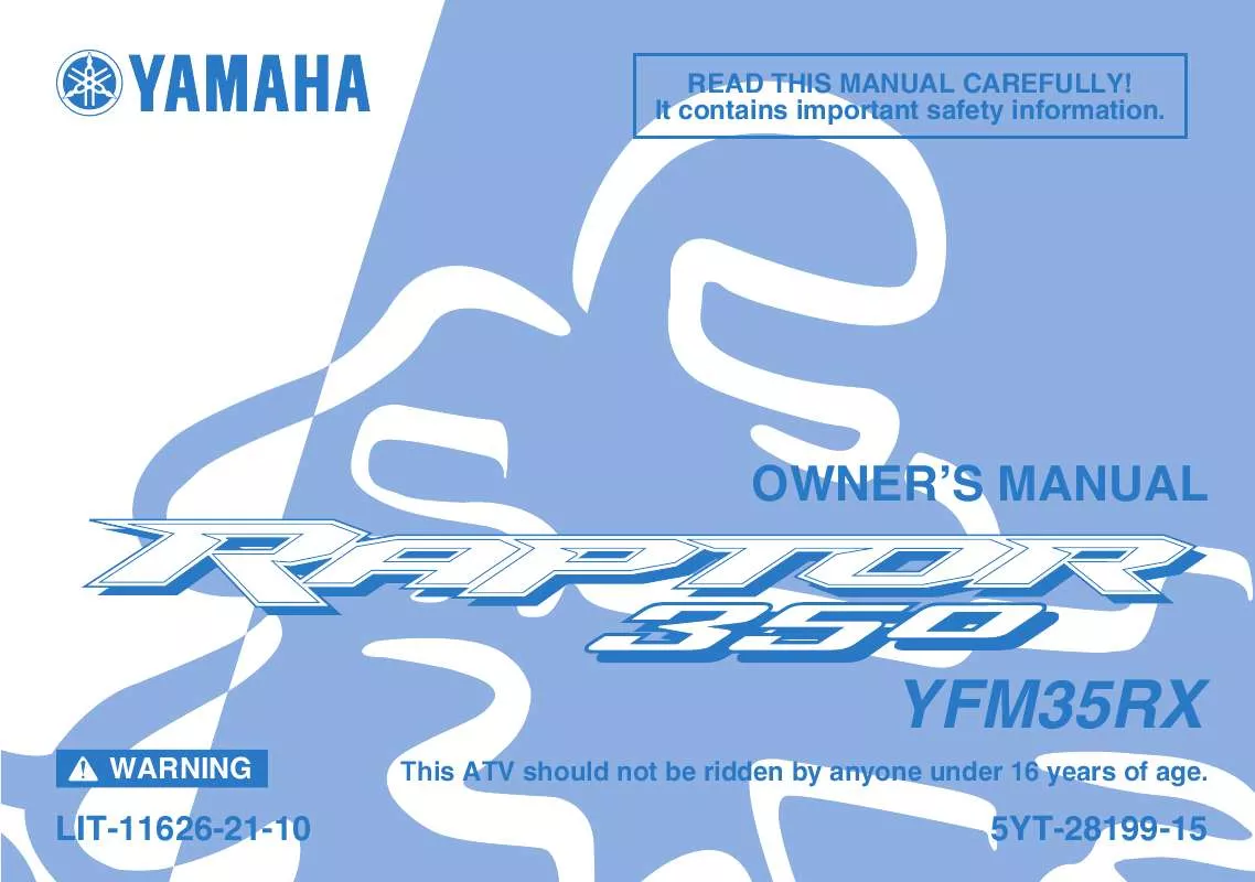 Mode d'emploi YAMAHA RAPTOR 350-2008