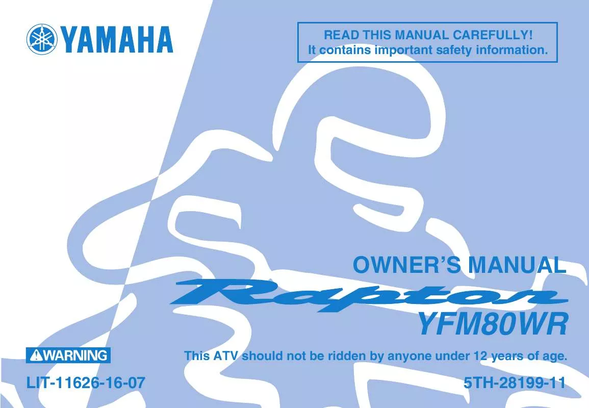 Mode d'emploi YAMAHA RAPTOR 80-2003