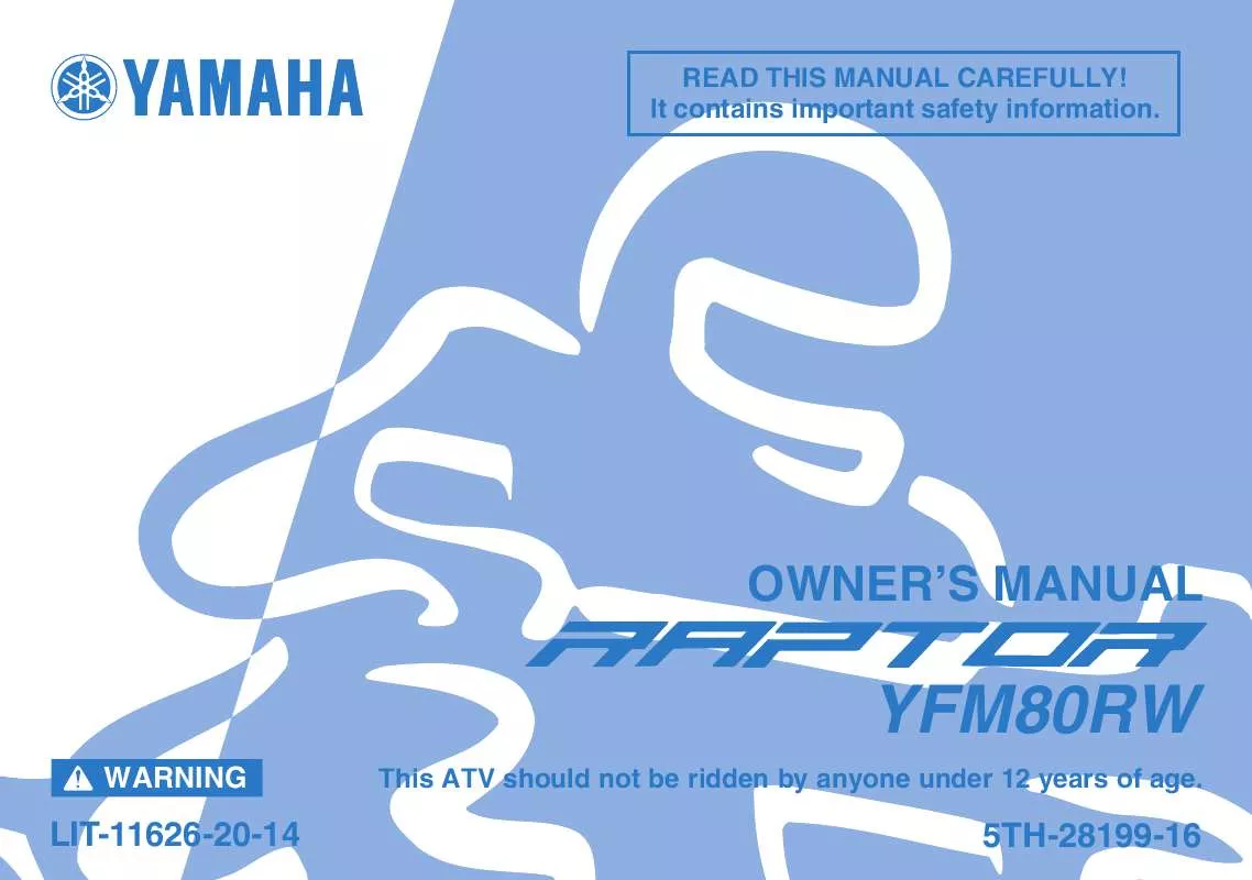 Mode d'emploi YAMAHA RAPTOR 80-2007