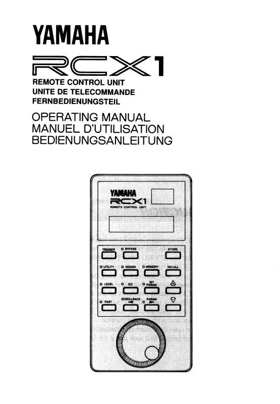 Mode d'emploi YAMAHA RCX1