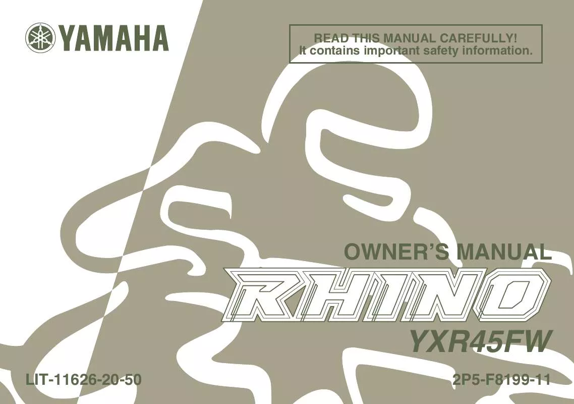Mode d'emploi YAMAHA RHINO 450 AUTO. 4X4-2007